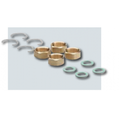 DN16 3/4 Connection sets for flexi pipe (4 nuts, seals and stop rings)
